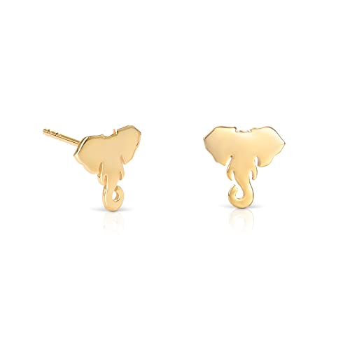 namana goldene Elefanten-Ohrstecker für Damen und Teenager-Mädchen aus 925 Sterling Silber, niedliche tierförmige vergoldete Ohrstecker für Kinder in einem Elefanten-Design, Tierschmuck für Frauen von namana