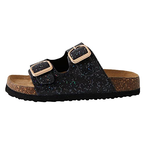 NAME IT Damen NKFFLORA NOOS Sandal, Black/Print:Glitter, 33 EU von NAME IT