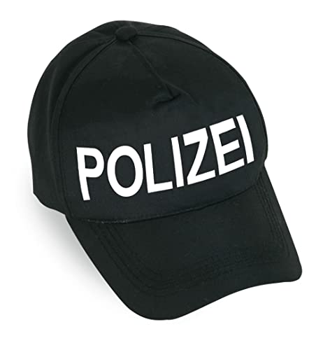 narrenwelt Polizei Mütze Polizei Basecap Kappe Cap Druck weiß variabel verstellbar Kinder und Erwachsene Baseballkappe von narrenwelt