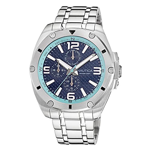 Nautica Men's Quartz Stainless Steel Strap, Silver, 22 Casual Watch (Model: NAPTCS225) von nautica