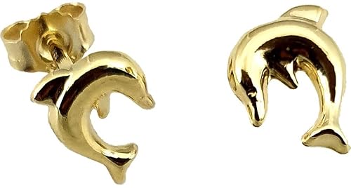 Kinderohrringe Ohrstecker Delfin Glanz 333 Gold Delphin Gelbgold Kinder von Nicht Zutreffend