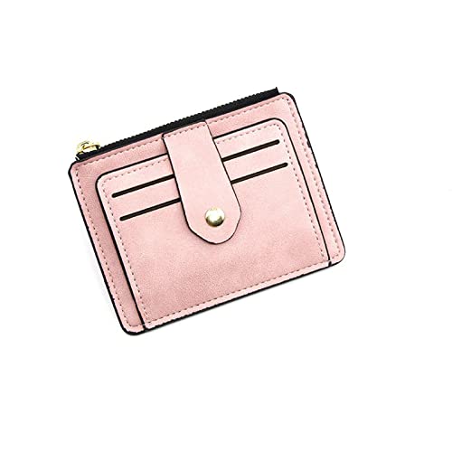 niei Geldbörsen für Damen Kleine Modekredit ICH WÜRDE Kartenhalter Slim Leder Brieftasche Mit Münztasche Mann Geld Tasche Fall for Männer Mini Frauen Business Geldbörse (Color : Pink) von niei