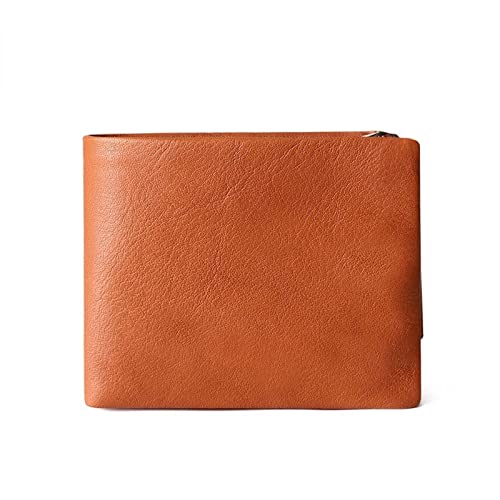 niei Herren Geldbörse Business Vintage Herren Geldbörse Multiple Card Slots Brieftasche Mode Kurzer Männer Real-Ledertasche (Color : Bruin) von niei