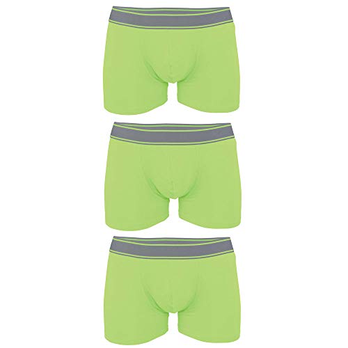 noTrash2003 3 Stück Sparset Herren Boxer Brief Boxer Unterhosen Boxershorts Underwear 95% Baumwolle 5% Elasthan (S, Lime) von noTrash2003