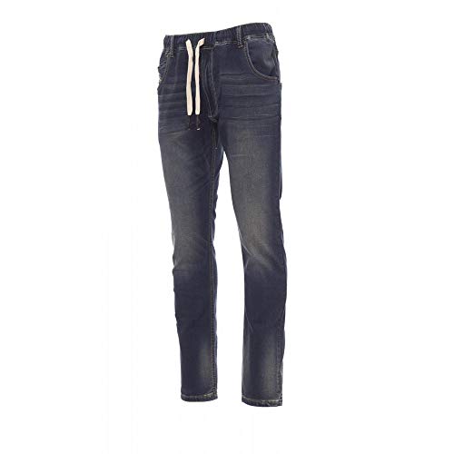 noTrash2003 Herren Sweathose Jogginghose Stretch Hose elastisch in Jeans-Optik Denim versch. Ausführungen (3XL, Tiefblau) von noTrash2003