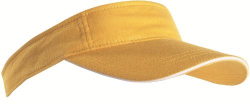 noTrash2003 Sport Sun Visor mit kontrastfarbenem Sandwich in 12 Farben für Golf, Tennis, Angeln (Gelb-Weiss) von noTrash2003