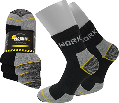 12 Paar Arbeiter Worker Socken/Baumwolle mit Elasthan Farbe Kurzschaft Größe 43/46 von normani