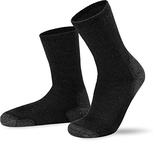 2 Paar Extrem robuste und wärmende Cordura Vollplüschsocken Wollsocken mit Alpaka-Wolle Farbe Schwarz Größe 47/50 von normani