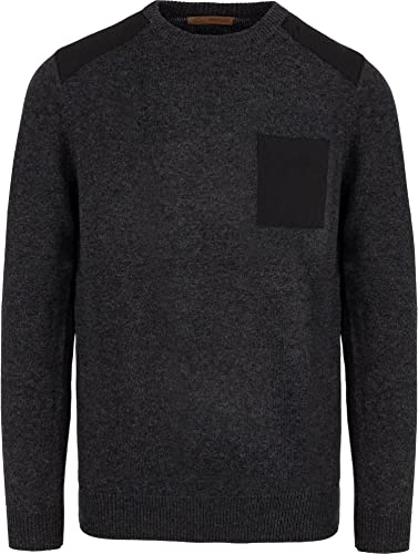 Herren Merino Premium Pullover Winterpullover Strickpullover Outdoor Langarm-Shirt aus 100% zertifizierter RWS Merinowolle - Rundhalspullover Farbe Grau Größe 3XL von normani