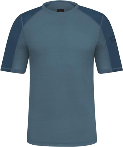 Herren Merino Sommer T-Shirt Halbarmshirt Outdoor Short Sleeve Kurzarm Oberteil Funktionsoberteil Baselayer 100% RWS Merinowolle - Mulesing Frei Farbe Navy Größe 3XL von normani