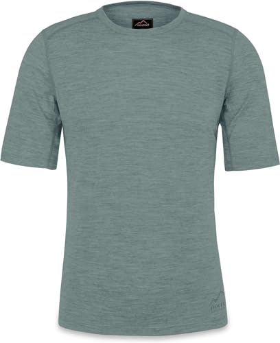 Herren Merino T-Shirt Short Sleeve Kurzarm Oberteil Funktionsoberteil 100% Merinowolle Thermounterwäsche Baselayer Farbe Blau Größe XXL/56 von normani