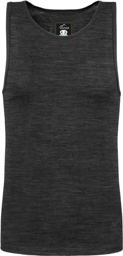 Herren Merino Unterhemd Trägerhemd Funktionsshirt 100% Merinowolle Tanktop 200 g/m² Outdoor Shirt Farbe Anthrazit Größe XL/54 von normani