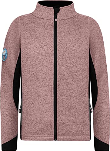 Kinder Strickjacke Fleecejacke Übergangsjacke Unisex Strick-Fleecejacke für Junge und Mädchen - warme Outdoorjacke Langarm Sweatshirt mit Stehkragen - Grammatur 310g/m² Farbe Rosa Größe 146-152 von normani