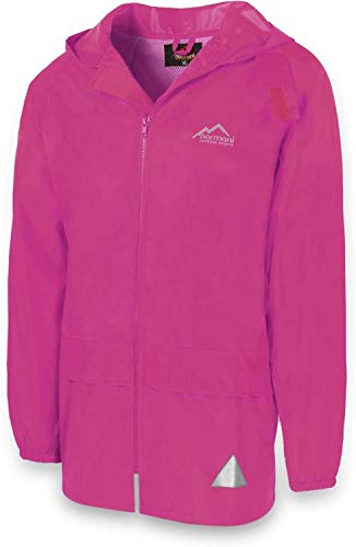 Outdoor Regenjacke Laufjacke Fahrradjacke mit Kapuze und "3M Scotchlite" Reflektoren beidseitig für maximale Sicherheit Farbe Pink Größe 7/L von normani