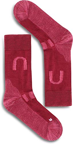 normani 1 Paar Merino Socken für Damen und Herren - Merinosocken - Wollsocken - Wandersocken - Outdoor - Hiking - Sportsocken Farbe Burgund Größe 39/42 von normani