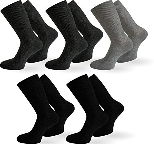 normani 10 Paar Diabetiker Gesundheitssocken Herren Socken ohne Gummi Farbe Dunkel-Sortiert Größe 39/42 von normani