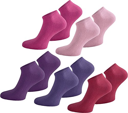 normani 10 Paar Sneakers Socken für Sie und Ihn - Laufsocken Sportsocken in Unisex Farbe Hellrosa/Rosa/Pink/Lila/Violett Größe 43/47 von normani