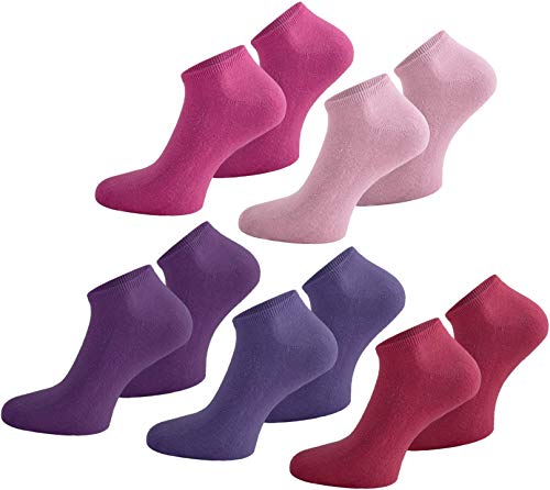 normani 15 Paar Sneaker-Socken Damen und Herren - Größen 35-50 -Viele trendige Farben Farbe Hellrosa/Rosa/Pink/Lila/Violett Größe 48/50 von normani