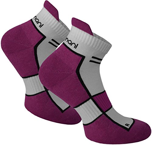 normani 2 Paar bis 10 Paar Sneaker Running Laufsocken Funktionssocken mit Frotteesohle und Stützfunktion Farbe Dewberry Größe 47/50-6 Paar von normani