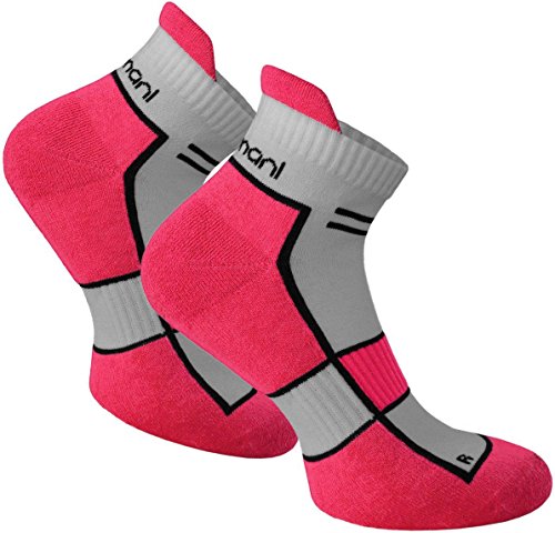 normani 2 Paar bis 10 Paar Sneaker Running Laufsocken Funktionssocken mit Frotteesohle und Stützfunktion Farbe Pink Carnation Größe 43/46-8 Paar von normani