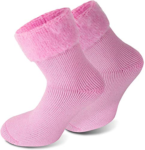 normani 3 Paar Nie wieder Kalte Füße ! Super warme Polarsocken mit Schafwolle und Vollfrottee Farbe Extrem/Hot/Rosa Größe 35/38 von normani