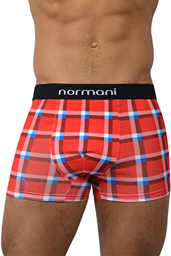 normani 4 x Herren Unterhose Boxershorts Retro Pants Farbiger Mix Schwarz/Gemischt/Neutral Farben Baumwolle mit Elasthan Farbe Retro Square Red Größe L von normani