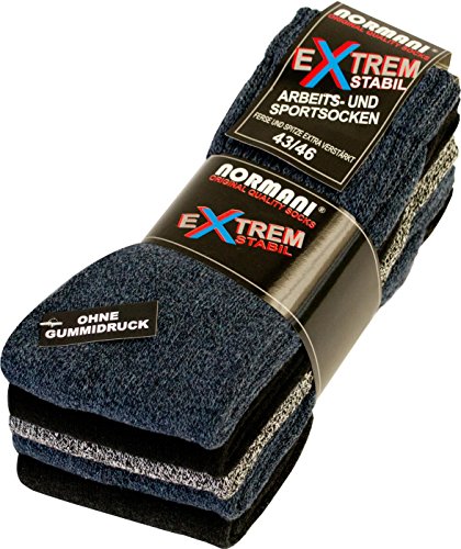 normani 5 Paar EXTREM STABILE Arbeits- Sportsocken -mit extra verstärkter Ferse und Spitze, ohne Gummidruck Farbe Farbig-Gemischt Größe 43-46 normani 5 Paar EXTREM STABILE Arbeits- Sportsocken -mit extra verstärkter Ferse und Spitze, ohne Gummidruck Farbe Farbig-Gemischt Größe 43-46 von normani