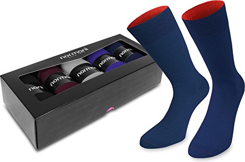 normani 5 Paar bunte Baumwollsocken für Damen und Herren - 5er-Geschenkbox-Set Farbe Royal Elegance Größe 39/42 von normani