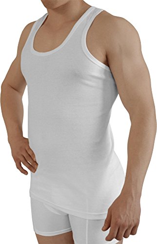 normani 5 x Herren-Unterhemd weiß aus 100% gekämmter Baumwolle Farbe Feinripp Weiß Größe 6=S von normani