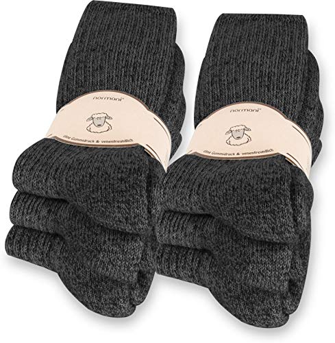 normani 6 Paar Norweger Socken mit Wolle Grau, Wintersocken, Herrensocken mit Polstersohle Farbe NEU-Anthrazit Größe 39-42 von normani