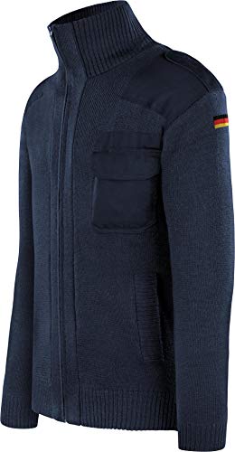 normani Bundeswehr Strickjacke aus Schurwolle mit Hoheitsabzeichen Deutschlandfahne BW Knitted Jumper Winterjacke nach TL Farbe Navy Größe M von normani