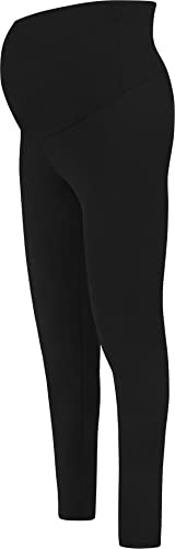 normani Damen Merino Umstands-Hose Umstandsmode Umstandsleggins Blickdicht mit elastischem Bund - Schwangerschaftshose Unterhose mit Bauch - aus RWS zertifizierter Merinowolle Farbe Schwarz Größe XS von normani