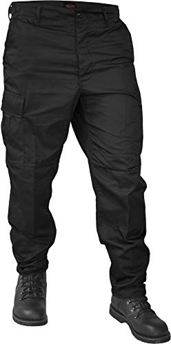 normani Freizeithose/BDU/US Ranger Hose mit seitlich verstellbaren Taillenweite Farbe Dunkelschwarz Größe 3XL von normani
