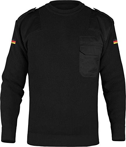 normani Herren Bundeswehr Pullover Original nach TL Winterpulloverullover mit Brusttasche und Deutschlandfahne Farbe Dunkelschwarz Größe 3XL/58 von normani