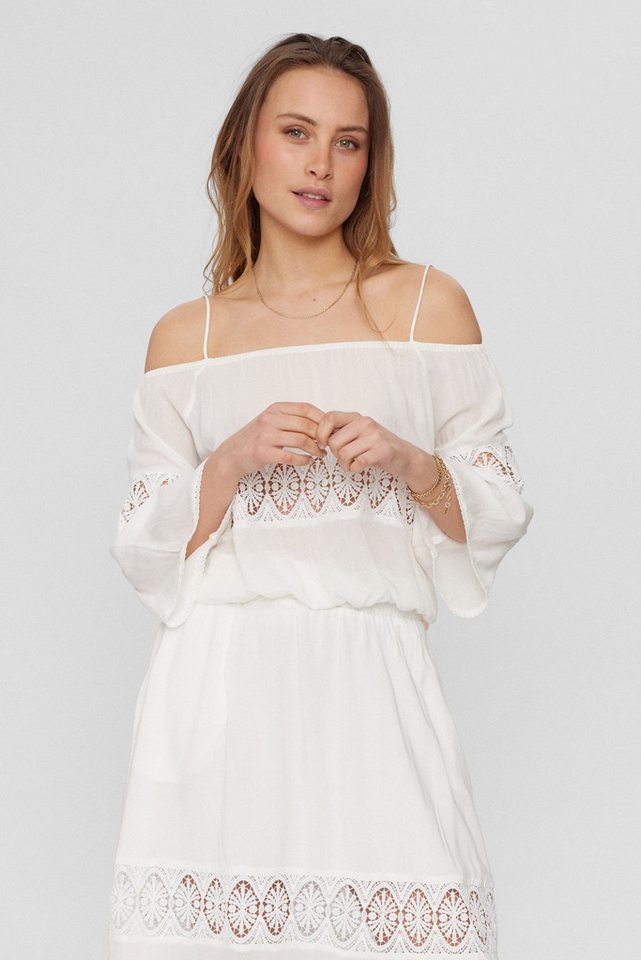 nümph Sommerkleid - Sommerbluse mit Spitze - Spitzenshirt - Langarmshirt von nümph