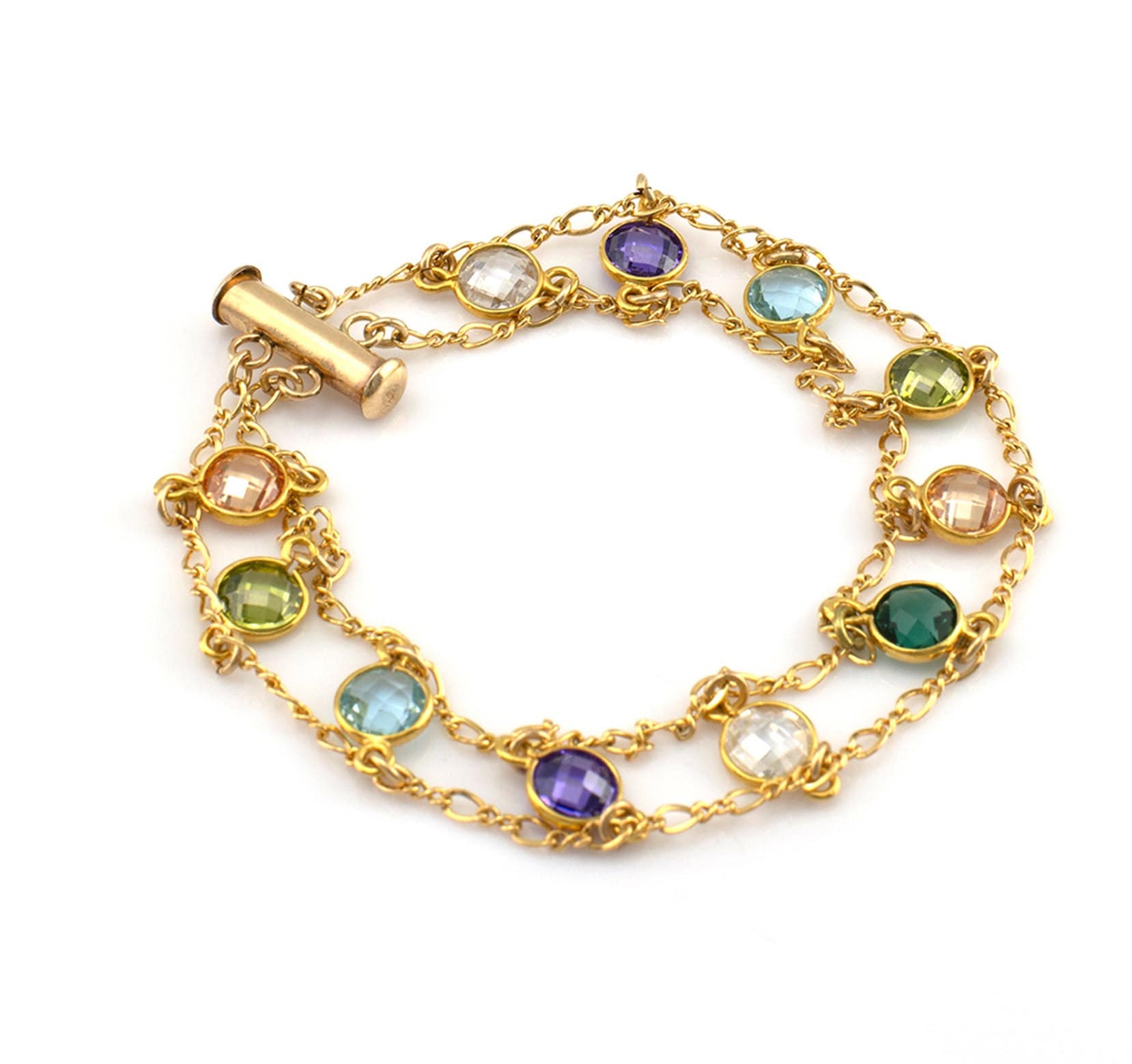 Einzigartiges Multi Stones Armband Für Frauen, Gold Gefüllt Armband, Bunte Edelsteine Jubiläumsgeschenk Frau, Urlaub Schmuck Geschenk von nuritdesignjewelry