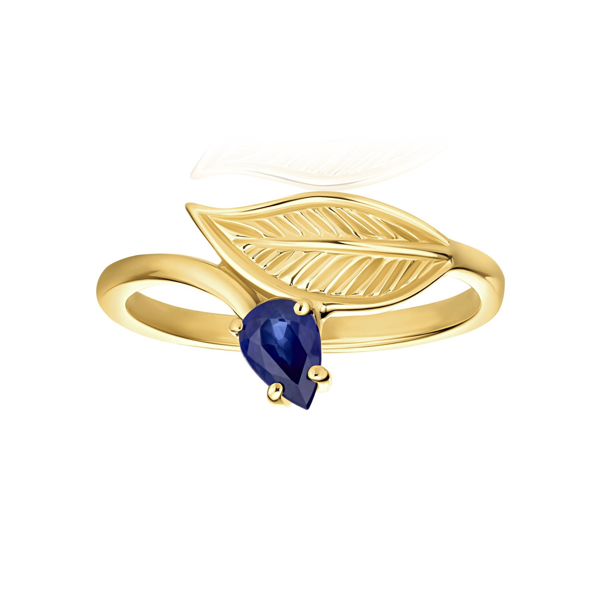 Einzigartiger Saphir Ring Für Frauen, Zarter Blatt Sie, September Birthstone Verlobungsring, 45. Jahr Jahrestag Frau Geschenk von nuritdesignjewelry