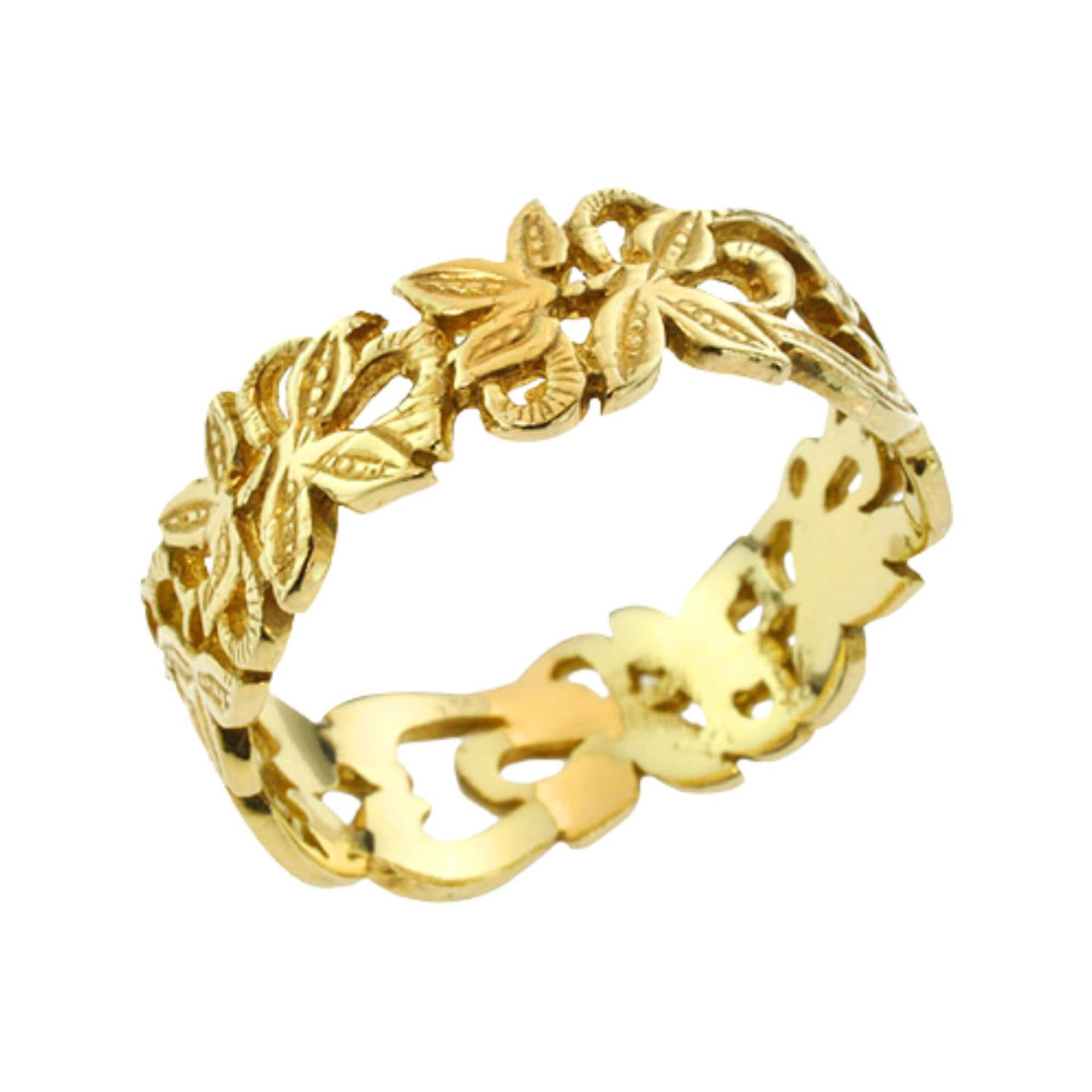 Vintage Stil Ehering, Jugendstil Gold Ehering Für Frauen, Einzigartige Spitze Braut Ehering von nuritdesignjewelry