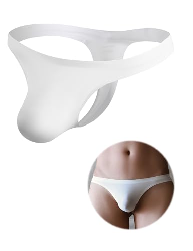 ohmydear Herren Unterwäsche Eisseide String Tanga Männer Nahtlose Slips mit U-Beutel Design Niedrige Taille Thong T Back Bequem und Atmungsaktiv ohne störende Etiketten Weiß XL ohmydear Herren Unterwäsche Eisseide String Tanga Männer Nahtlose Slips mit U-Beutel Design Niedrige Taille Thong T Back Bequem und Atmungsaktiv ohne störende Etiketten Weiß XL von ohmydear