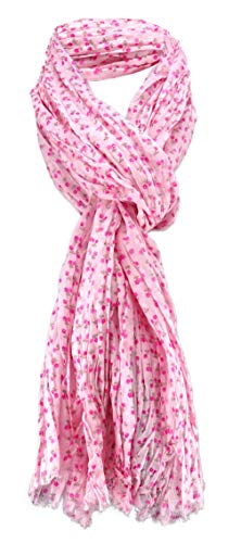 Damen Halstuch in rosa pink magenta Blumenmuster Gr. 180 cm x 50 cm - Tuch Schal Baumwolle von TigerTie