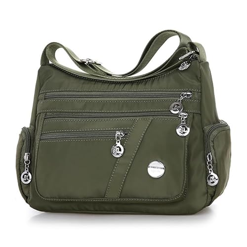 Nylon Umhängetasche Multi Pocket Größere Kapazität Handtasche Casual Crossbody Handtasche für Frauen Anti Diebstahl Tote Bag Wasserdichte Nylon Schulter Handtaschen Messenger Bag von oneforus