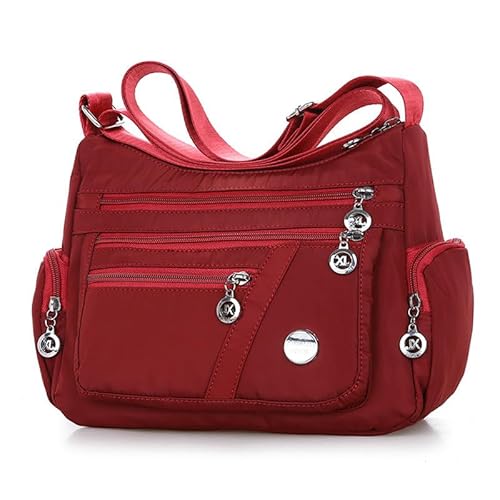 Nylon Umhängetasche Multi Pocket Größere Kapazität Handtasche Casual Crossbody Handtasche für Frauen Anti Diebstahl Tote Bag Wasserdichte Nylon Schulter Handtaschen Messenger Bag von oneforus