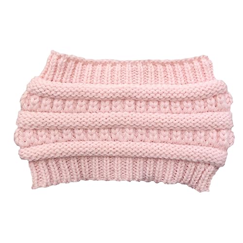 osiuujkw Warmes Haarband, gestricktes Stirnband, tragbare Wollmütze, Wintermützen, atmungsaktive elastische Kappen, Kopfbedeckung für Frauen und Mädchen, Rosa von osiuujkw