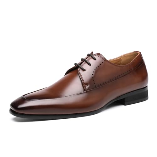 ottspu Anzugschuhe Für Herren - Oxford Schnürschuhe Für Herren - Smoking-Schuhe, Formelle Oxford Schuhe Für Herren,Braun,39 EU von ottspu