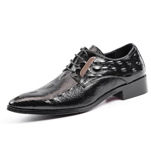 ottspu Anzugschuhe Herren Oxford Formale Schuhe Oxford Lace Up Leder Business Hochzeit Schuhe Für Männer,Schwarz,40 EU von ottspu