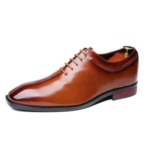 ottspu Herren Anzug Schuhe Business Casual Schuhe Herren Oxfords Hochzeit Formal Derby Schuhe,Braun,41 EU von ottspu