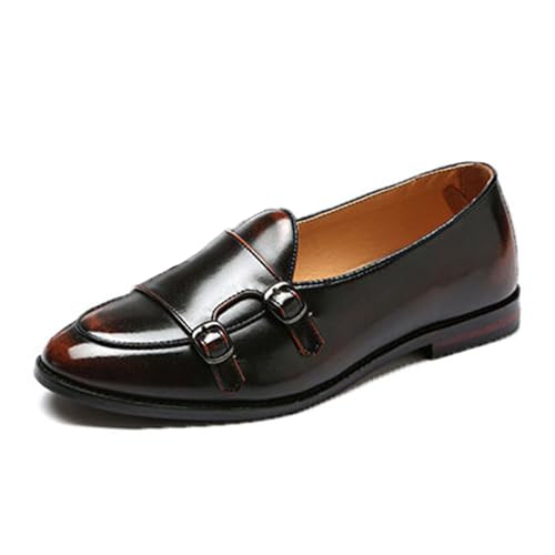 ottspu Herren Anzug Schuhe Für Männer Formal Oxford Tuxedo Kleid Schuhe PU Leder Moderne Formale Business Derby Schuhe,Braun,44 EU von ottspu