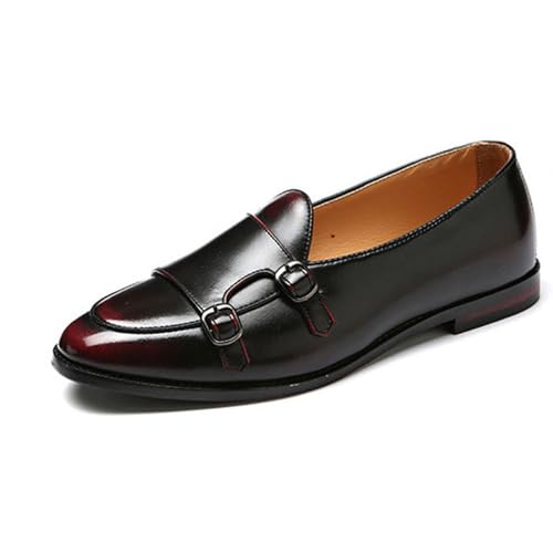 ottspu Herren Anzug Schuhe Für Männer Formal Oxford Tuxedo Kleid Schuhe PU Leder Moderne Formale Business Derby Schuhe,Burgundy,37 EU von ottspu