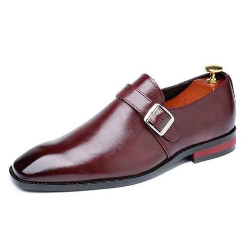 ottspu Herren Anzug Schuhe Oxford Schuhe Formelle Anzug Schuhe Für Männer Business Derby Schuhe,Burgundy,42 EU von ottspu