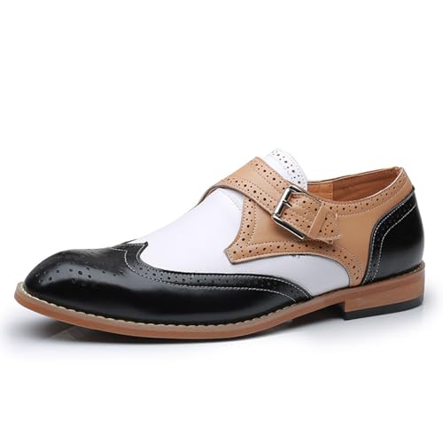 ottspu Herren Anzugschuhe Mit Spleißung Leder Im Klassischen Brogue Stil Oxford Formal Schuhe Für Männer,Schwarz,40 EU von ottspu